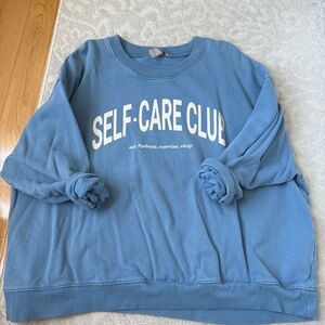 Blue Self-Care Club Sweatshirt